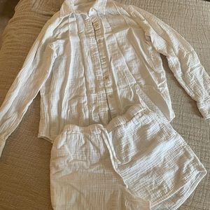 Aritzia Wilfred Free Sail Shirt and Shorts Set